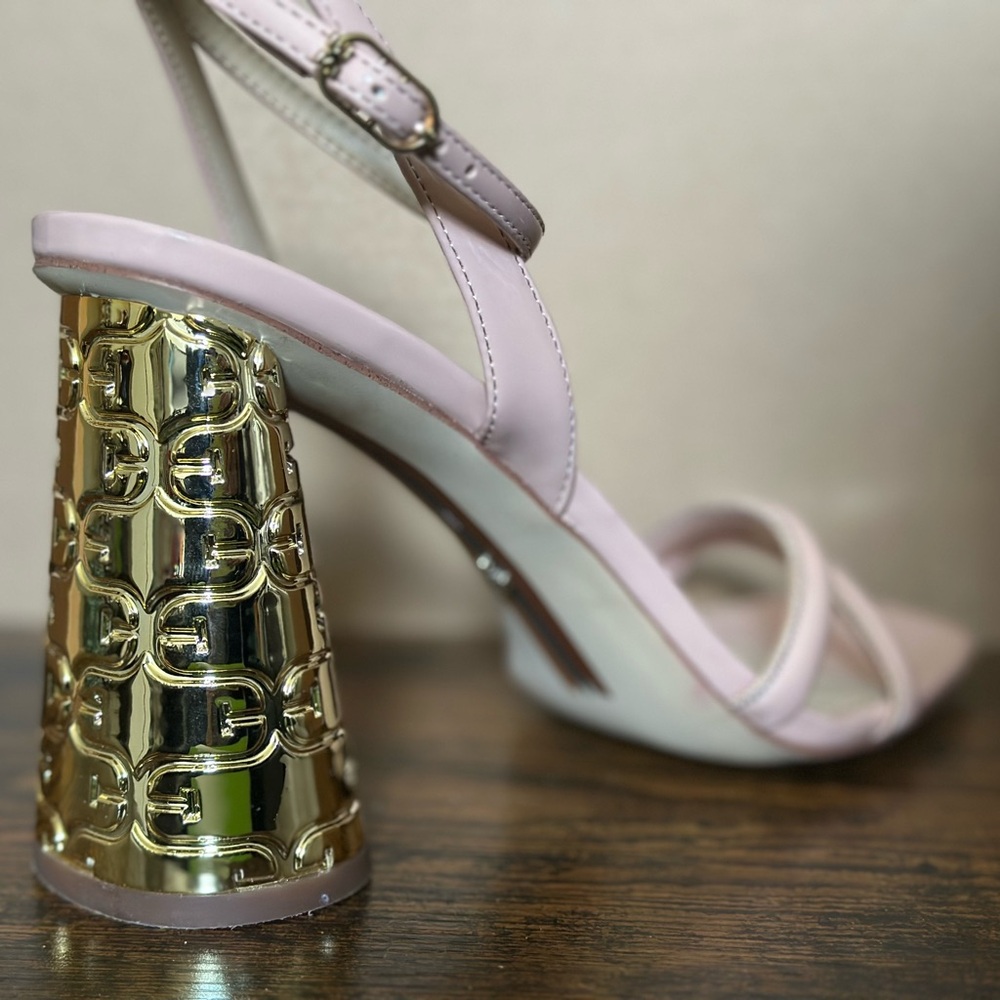 Sam Edelman Pink and Gold Heeled Sandals